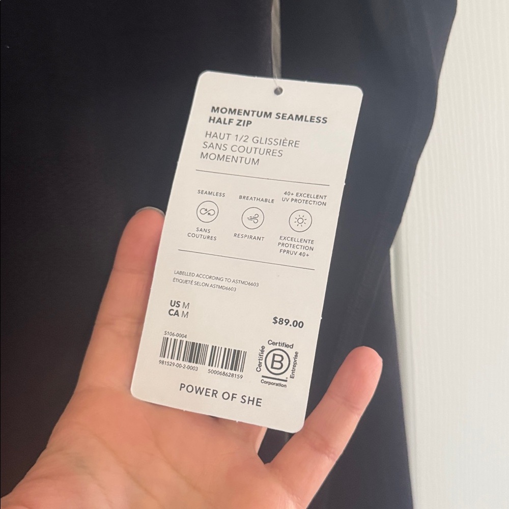 Athleta Black Long Sleeve Up Momentum Half Zip - Picture 5 of 10